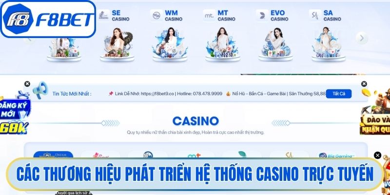 Các thương hiệu phát triển hệ thống casino trực tuyến