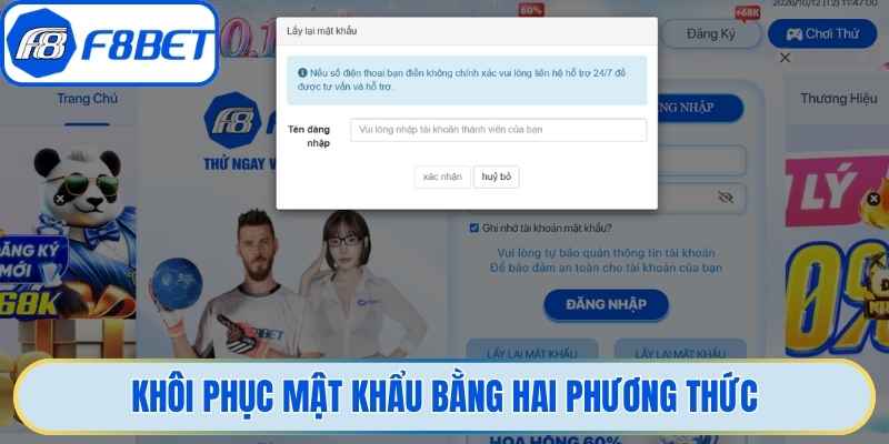 Khôi phục mật khẩu bằng hai phương thức