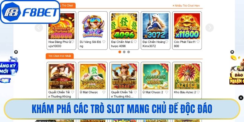 Khám phá các trò slot mang chủ đề độc đáo